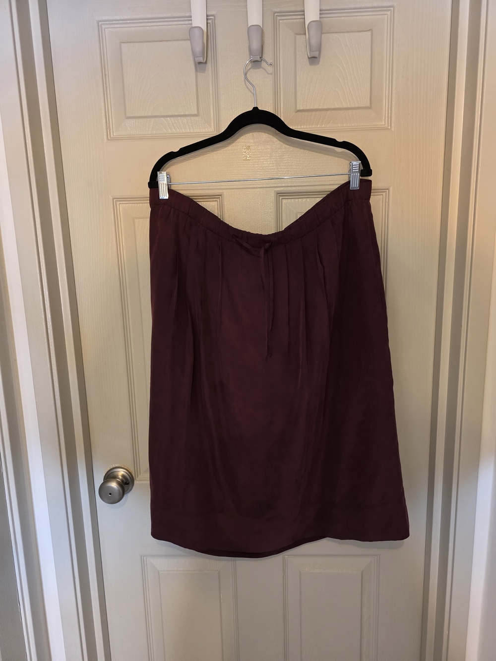 Madewell Wine Drawstring Midi Skirt